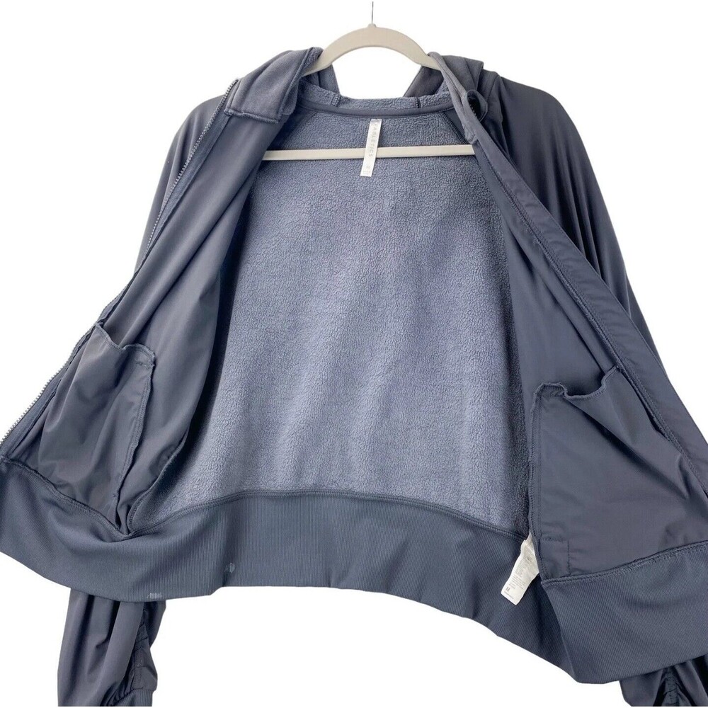 FABLETICS Amara Women's Hooded BLACK Stretch Full Zip Long Sleeve JACKET Size XL